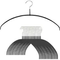 Mawa [Set van 5] 42FT - ultra dunne ruimtebesparende metalen kledinghangers met een zwarte anti-slip coating voor o.a. lingerie, blouses, jurkjes en shirtjes