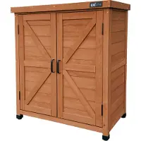 Axi Felix houten opbergkast – Tuinkast van FSC Hout - Magnetisch sluitsysteem - Verstelbare poten - 80x45x93cm - Coffee Bruin