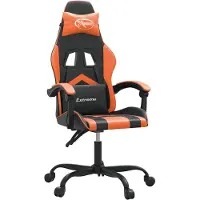 vidaXL Gaming stoel, draaibaar, zwart en oranje, kunstleer