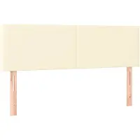 vidaXL Hoofdborden 144x5x78/88 cm kunstleer crèmekleurig