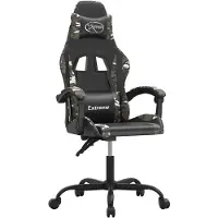 vidaXL Gamestoel kunstleer zwart en camouflage