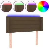 vidaXL Hoofdbord LED 93x16x78/88 cm stof donkerbruin