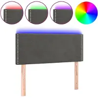 vidaXL Hoofdbord LED 90x5x78/88 cm fluweel donkergrijs