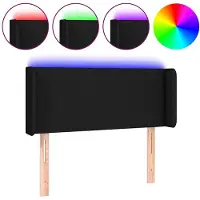 vidaXL Hoofdbord LED 103x16x78/88 cm stof zwart