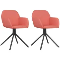vidaXL Eetkamerstoelen draaibaar 2 st fluweel roze