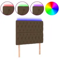 vidaXL Hoofdbord LED 90x7x118/128 cm stof donkerbruin