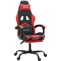 vidaXL Gaming stoel met voetsteun, draaibaar, zwart en rood, kunstleer