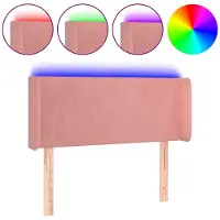 vidaXL Hoofdbord LED 103x16x78/88 cm fluweel roze