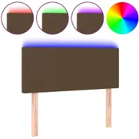 vidaXL Hoofdbord LED 90x5x78/88 cm stof donkerbruin