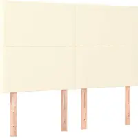 vidaXL Hoofdbord crème 144x5x118/128 cm kunstleer