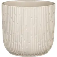 Mica Decorations Plantenpot - keramiek - mat wit - D17,5/H16cm - Plantenpotten
