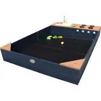 Axi Kelly Zandbak met Speelkeuken Antraciet/bruin - Wastafel incl. 17-delige accessoire-set - Inclusief afdekzeil en gronddoek