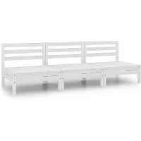 vidaXL 3-delige loungeset voor de tuin, wit, grenenhout, massief
