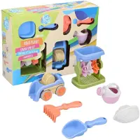Eddy Toys Strand Speelset voor Kinderen - Zand Speelgoed Kinderen met Vrachtwagen en Accessoires - Strandspeelgoed Set 6 Delig of 7 Delig - Speelgoed Voor Zand en Strand - 1 willekeurige set