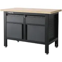 Feistos Werkbank Tito 3 met gaatjeswanden - 60x120x87cm - Antraciet/zwart