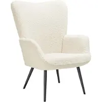 TecTake oorfauteuil in Scandinavische Stijl | Teddystoel Hygge | Bouclé Stoel voor Woonkamer, Slaapkamer | Statement Loungefauteuil | Draagvermogen tot 150 kg