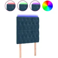 vidaXL Hoofdbord LED 80x7x118/128 cm fluweel donkerblauw