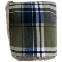Mars & More Plaid ruit faux fur groen 130x170cm