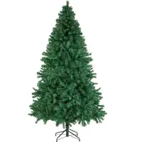 TecTake Kunstkerstboom - Dichte kunstkerstboom met flexibele, buigbare dennentakken - Incl. stalen boomstandaard - Dasher - Kerstversiering - Groen - 210 cm, 1106 punten