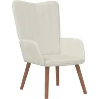 vidaXL Relaxstoel fluweel crèmewit