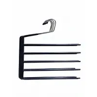 Hoppa! Broekhangers ruimtebesparend, set van 4, meerdere hangers, open uiteinde, antislip, voor elk 5 broeken, voor jeans, handdoeken, sjaals, zwart - Kleerhangers - Kledinghangers