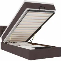 vidaXL Ottoman bed met matras 90x190cm stof donkerbruin