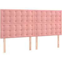 vidaXL Hoofdbord roze 180x5x118/128 cm fluweel