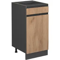 Vicco Keukenonderkast R-Line, Goudkleurig Eiken/Antraciet, 40 cm J-Shape WB Marmer