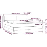 vidaXL Boxspring met matras kunstleer zwart 180x200 cm