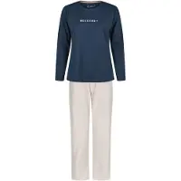 Louise Dames pyjama set lang blauw/roze gestreept