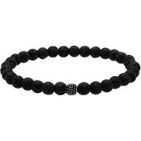 Lucardi Armband zwart / zilver