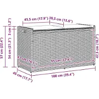 vidaXL Buitenbank met opbergruimte en kussen, grijs, 100 cm