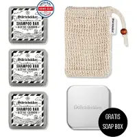 Störtebekker Premium Doucheset Hair - Vaste shampoo (100 g x3), sisalzakje + GRATIS aluminium zeepdoosje - Shampoo Bar Set - Solid shampoo Set- Handgemaakt in NL