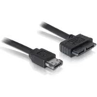 DeLOCK Power over eSATA (eSATAp) naar Slim SATA kabel voor Slimline SATA drives (5V) - SATA300 - 3 Gbit/s / zwart - 0,50 meter