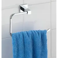 Wenko 17974100 Power-Loc handdoekring San Remo - bevestigen zonder boren, messing, 19,5 x 13,5 x 7 cm, chroom