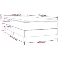 vidaXL Boxspring met matras stof blauw 90x190 cm
