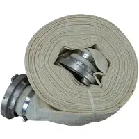 Garronda platte slang 3 inch 20 m - drukslang 8 bar - brandslang met snelkoppelingen - layflat-slang voor watertransport - wit