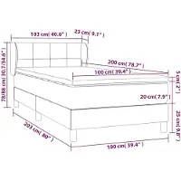 vidaXL Boxspring met matras fluweel donkergroen 100x200 cm