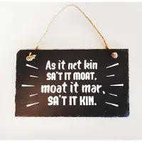 Paper Dreams Spreukbord Fries As It Net Kin 25 Cm Leisteen Zwart