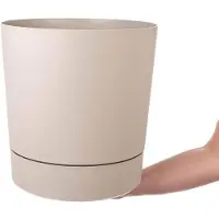 Kadax Aura 350 gerecyclede plantenbak met voet - beige