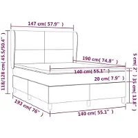 vidaXL Boxspring met matras stof blauw 140x190 cm