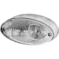 Hella Breedtelicht LED Ovaal Opbouw Wit Onderplaat Zilver