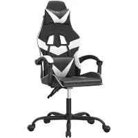vidaXL Gaming stoel, draaibaar, zwart en wit, kunstleer