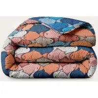HappyBed Dekbed zonder overtrek 160x200 - Wasbaar Dekbed - Bedrukt dekbed zonder hoes - Hoesloos Dekbed - Twijfelaar dekbed - 3D Fish