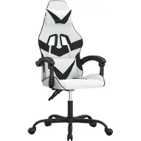 vidaXL Gamestoel kunstleer wit en zwart
