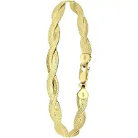 Lucardi Dames Armband gedraaid - Echt Zilver - Armband - Cadeau - 21 cm - Goudkleurig