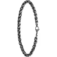 Lucardi Heren Stalen armband 5mm - Armband - Staal - Zilver - 20 cm