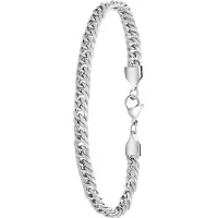 Lucardi Heren Armband gourmet - Staal - Armband - Vaderdag Cadeautje - 21 cm - Zilverkleurig