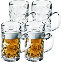 SANTEX Bierpullen/bierglazen - 8x - halve liter/50 cl/500 ml - onbreekbaar kunststof - 0,5 liter pullen - Bierfeest/Oktoberfest pul