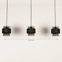 Lumidora Hanglamp 75523 - EIXAMPLE - 3 Lichts - E27 - Zwart - Metaal
